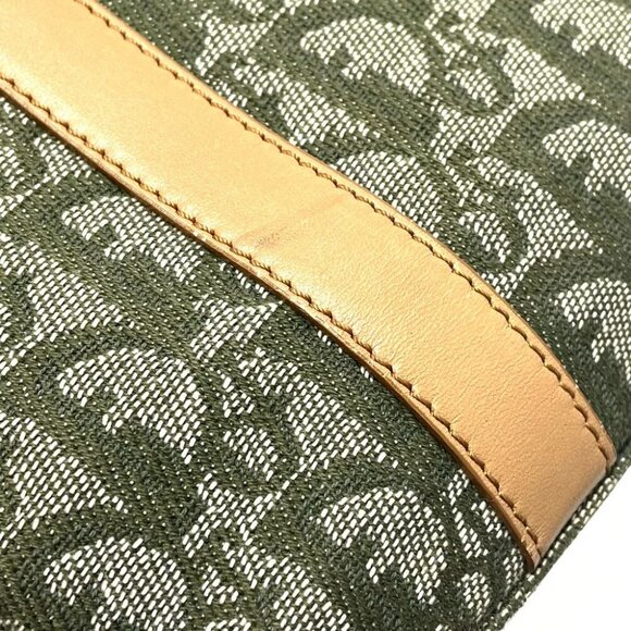 DIOR Trotter Logo DHardware Hand Bag Tote Bag Canvas/Leather Green - Picture 5 of 12